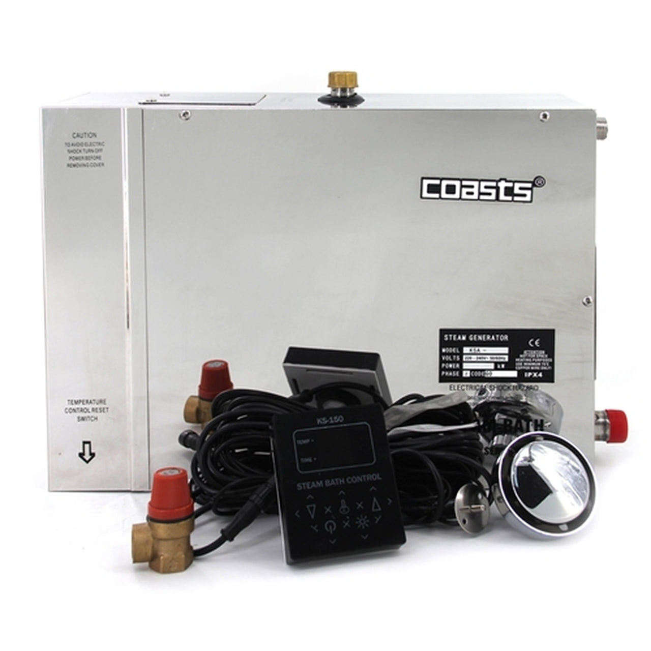 Aleko COASTS 12KW Steam Generator for Home Sauna - 240V with KS150 Controller & KSA120M - Perfect for Spa, Wellness, and Relaxation Therapy
