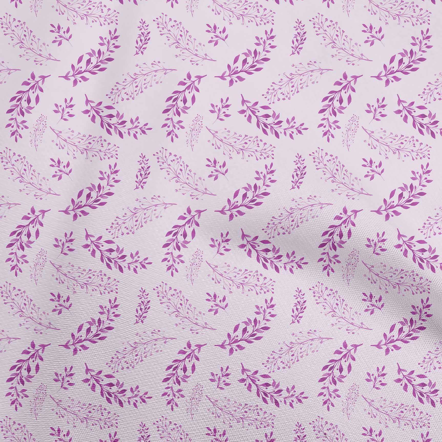 oneOone Cotton Poplin Pink Floral Leaves Print Fabric by The Yard - 42 Inch Wide Dress Material for Summer Dresses, Skirts & DIY Sewing Projects