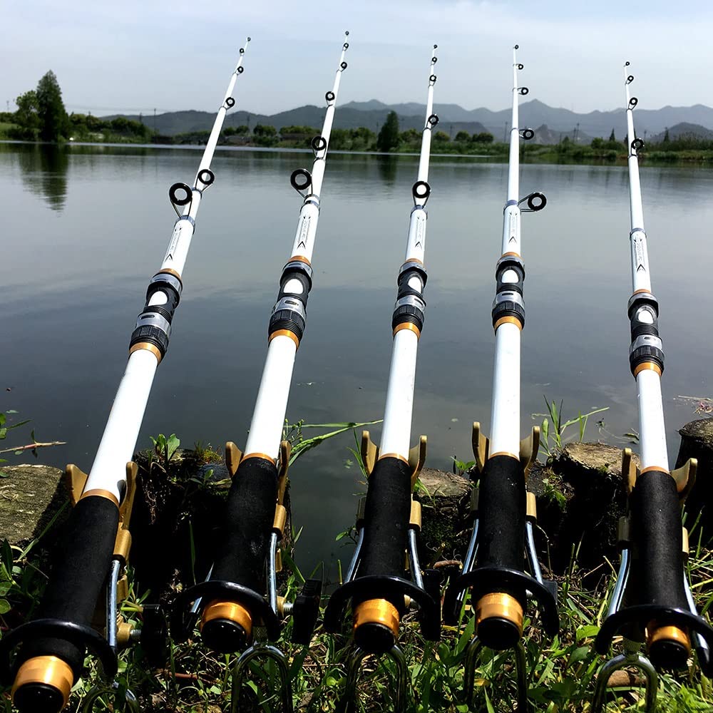 Portable Telescopic Fishing Rod - 7ft to 12ft Fiberglass Pole with Ceramic Guide Rings & EVA Handle - Compact Travel Fishing Gear for Beginners and Professionals - Perfect for Saltwater, Freshwater, Beach and Boat Fishing Adventures