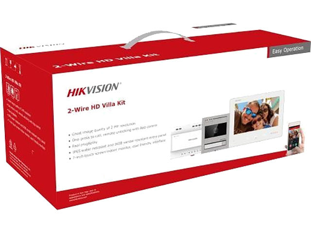 DS KIS704EY 2-Wire Full HD Video Intercom System - Aluminum Housing for Home & Apartment Security - Indoor/Outdoor Use
