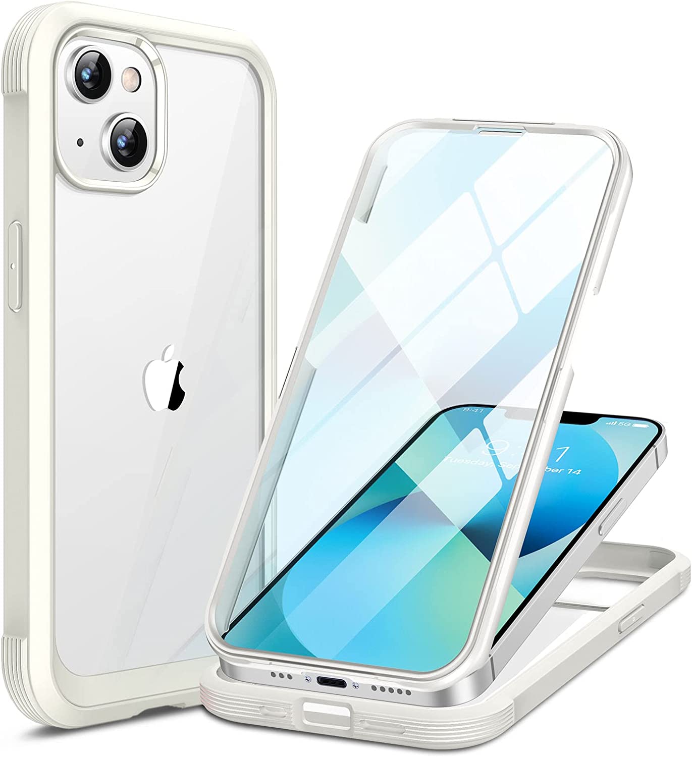 Premium iPhone 13 Mini Case 5.4 Inch - Ultra Thin Full Body Tempered Glass Clear Protective Cover with Shock Absorption (Black) | Perfect for Everyday Use, Travel & Outdoor Activities