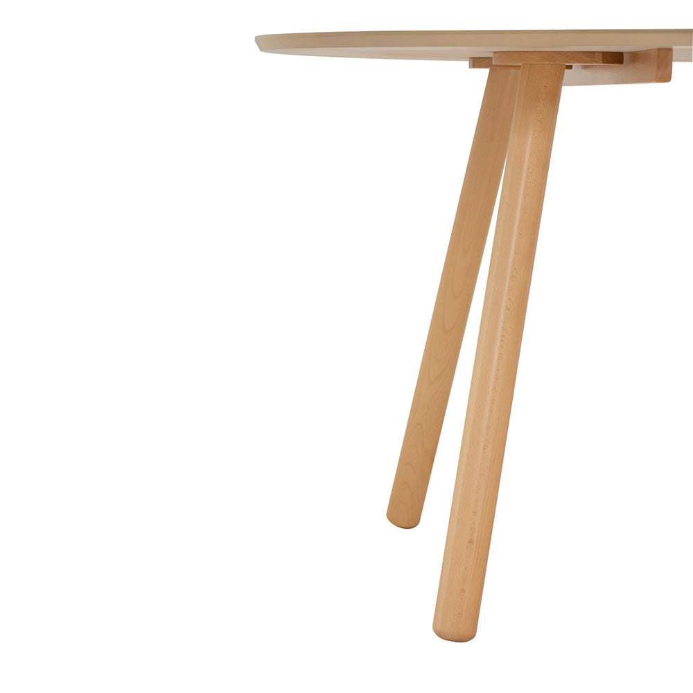 RODO 47-Inch Round Dining Table - Natural Wood Kitchen Table for 4-6 People - Perfect for Small Spaces, Breakfast Nook & Cozy Dining Rooms