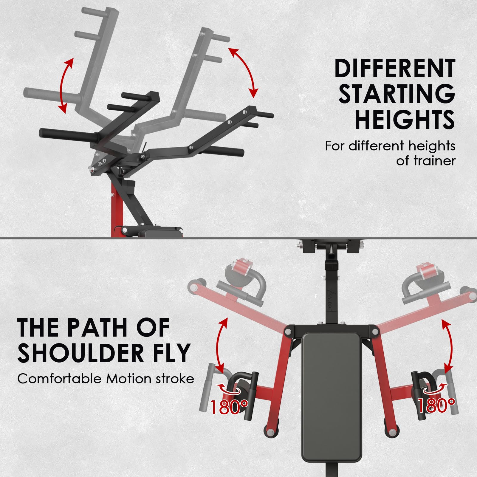 Mikolo Deltoid & Shoulder Press Machine - Adjustable Lateral Raise Strength Trainer w/800lb Capacity, Ergonomic Seat & Backrest for Home Gym Workouts (Ideal for Shoulder Toning & Upper Body Strength Training)