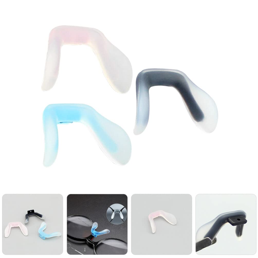 3Pcs U-Shaped Silicone Eyeglass Pads - Anti-Slip, Anti-Drop Nose Pads for Glasses - Screw-in Replacement Nose Pads for Comfort & Secure Fit - Perfect for Reading, Sports & Daily Wear