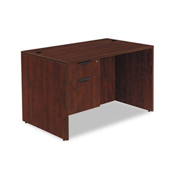 Alera Valencia Series 48x30 Inch Mahogany Shell Desk - Pack of 2 - Modern Home Office Furniture for Small Spaces & Workstations
