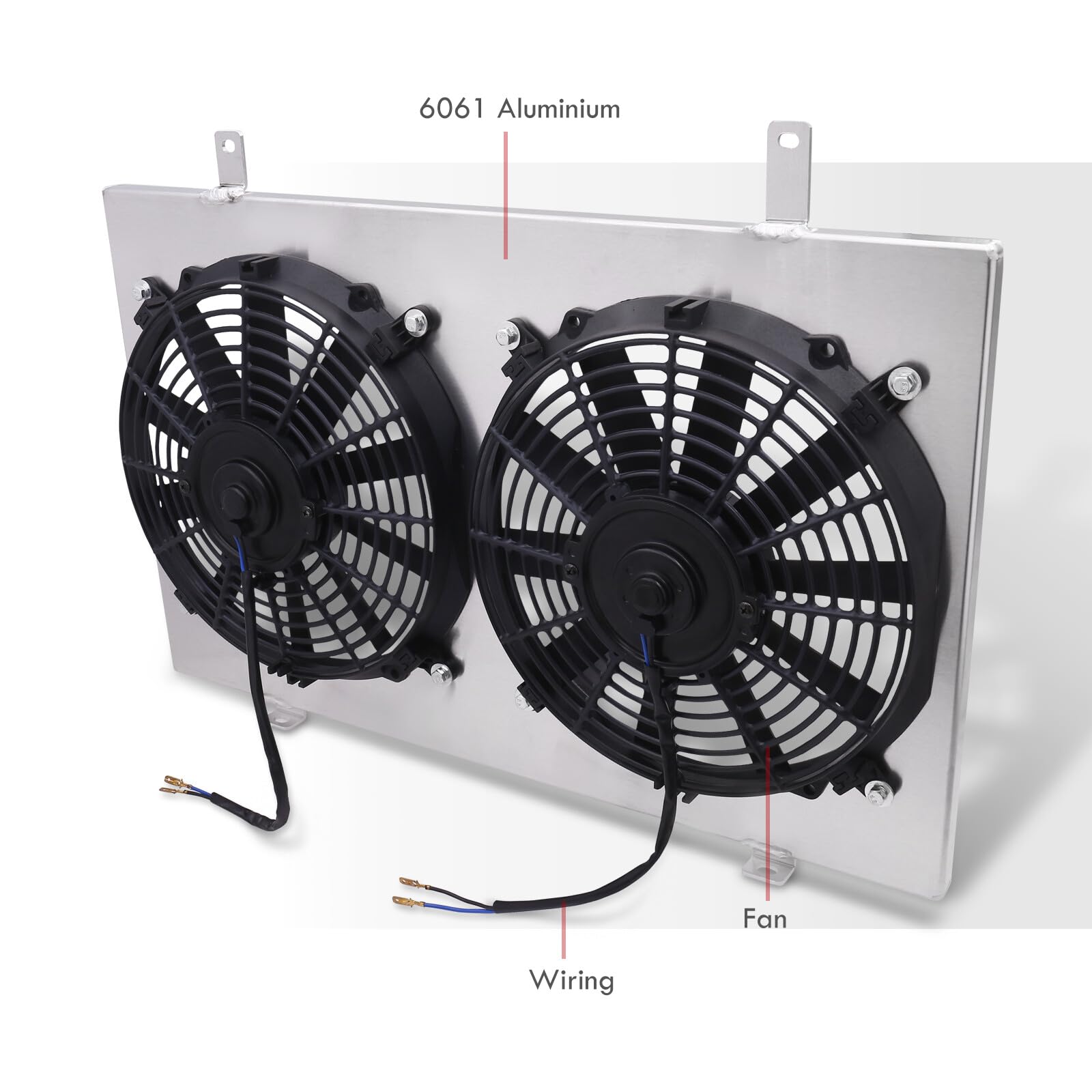 Upgraded JDM Manual MT Transmission Aluminum Radiator with Dual 12