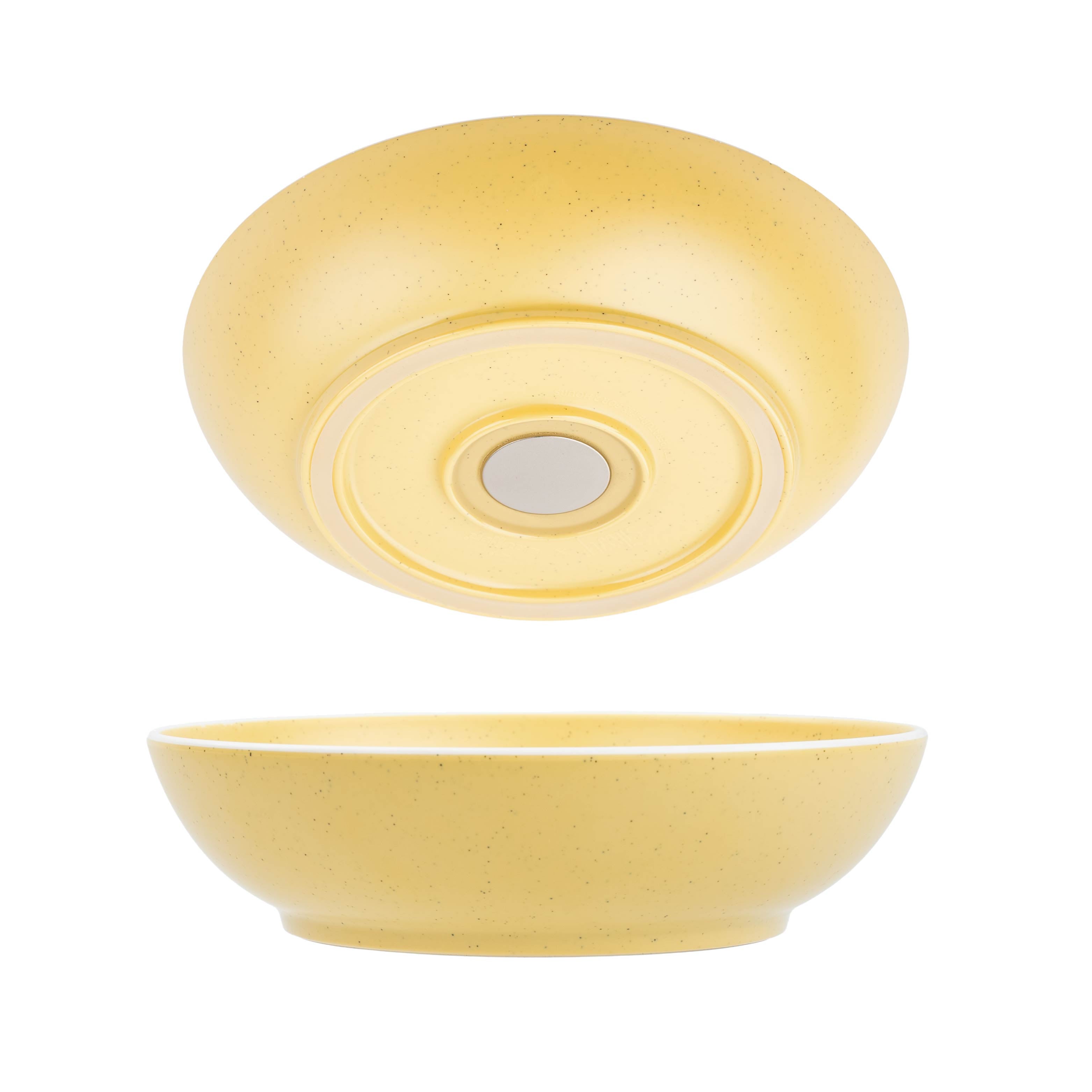Premium Plastic Food Bowls with Magnet Base - DOLOMIT Yellow, 20cm - Ideal for Fridge Storage, Office Snacks & Pet Feeding