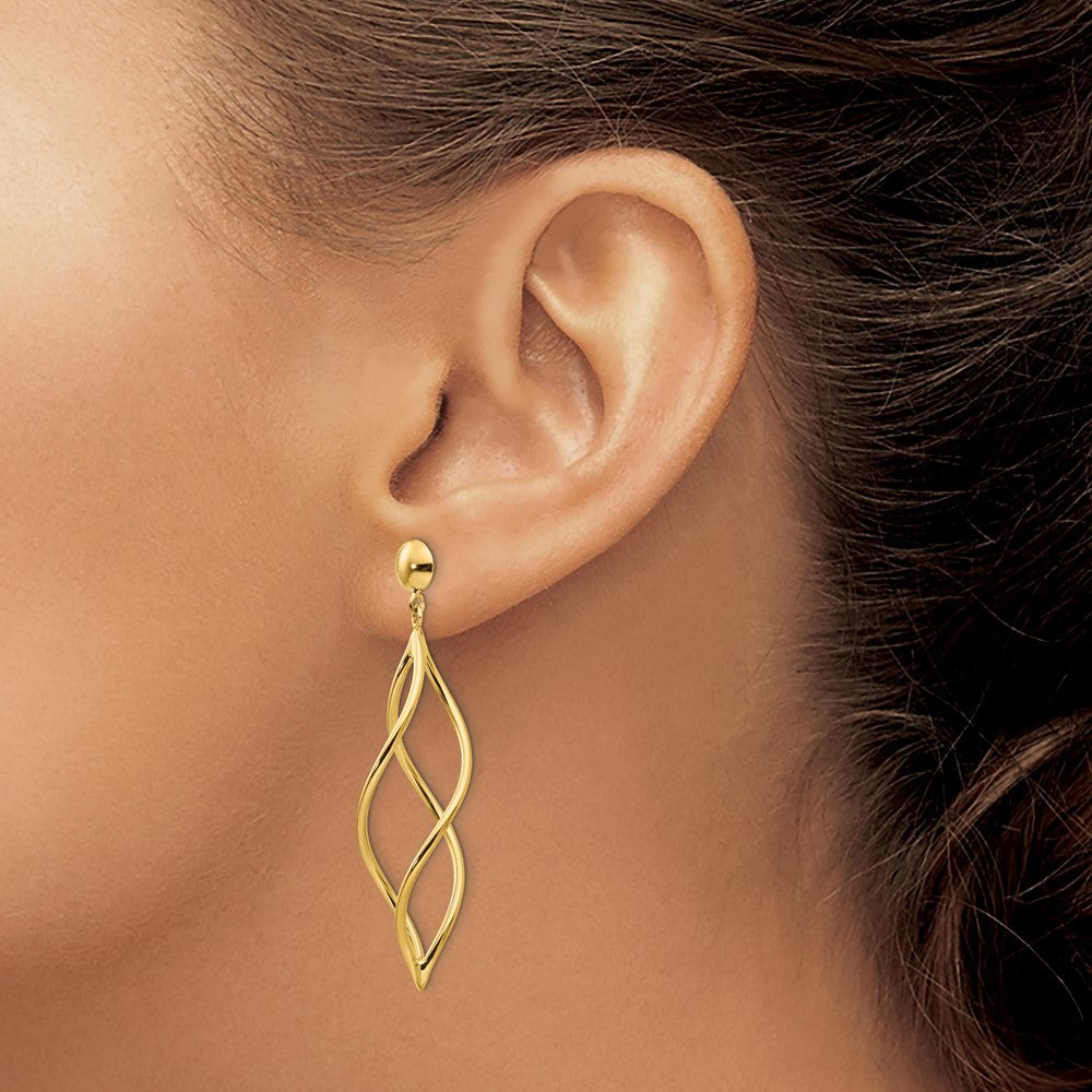 Elegant Gold Curved Tube Dangle Earrings for Women - Fashion Statement Jewelry (Model E965) | Perfect for Parties, Weddings & Evening Events