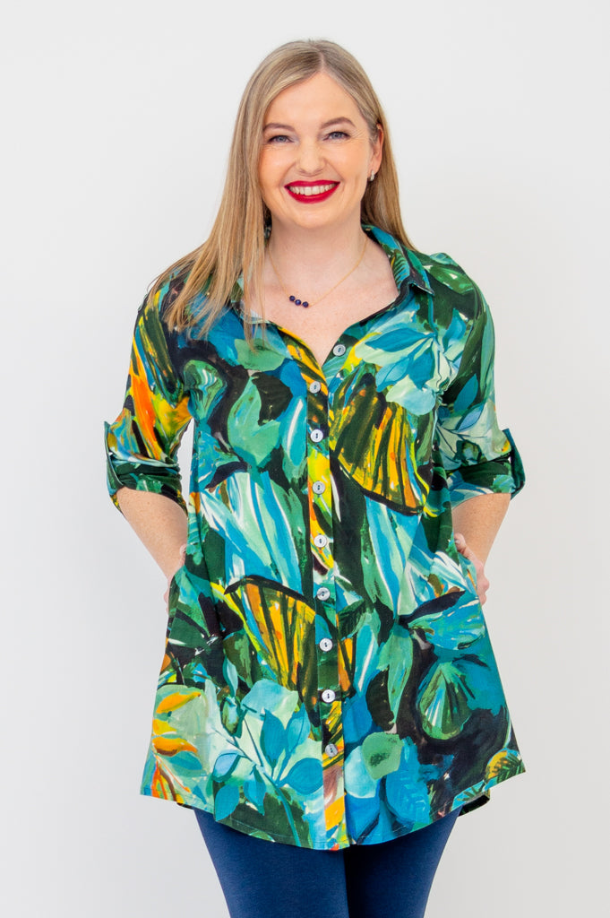 Celine Blouse - Women's Linen Bamboo Shirt | Greenroom Collection | Perfect for Office Wear & Summer Outfits