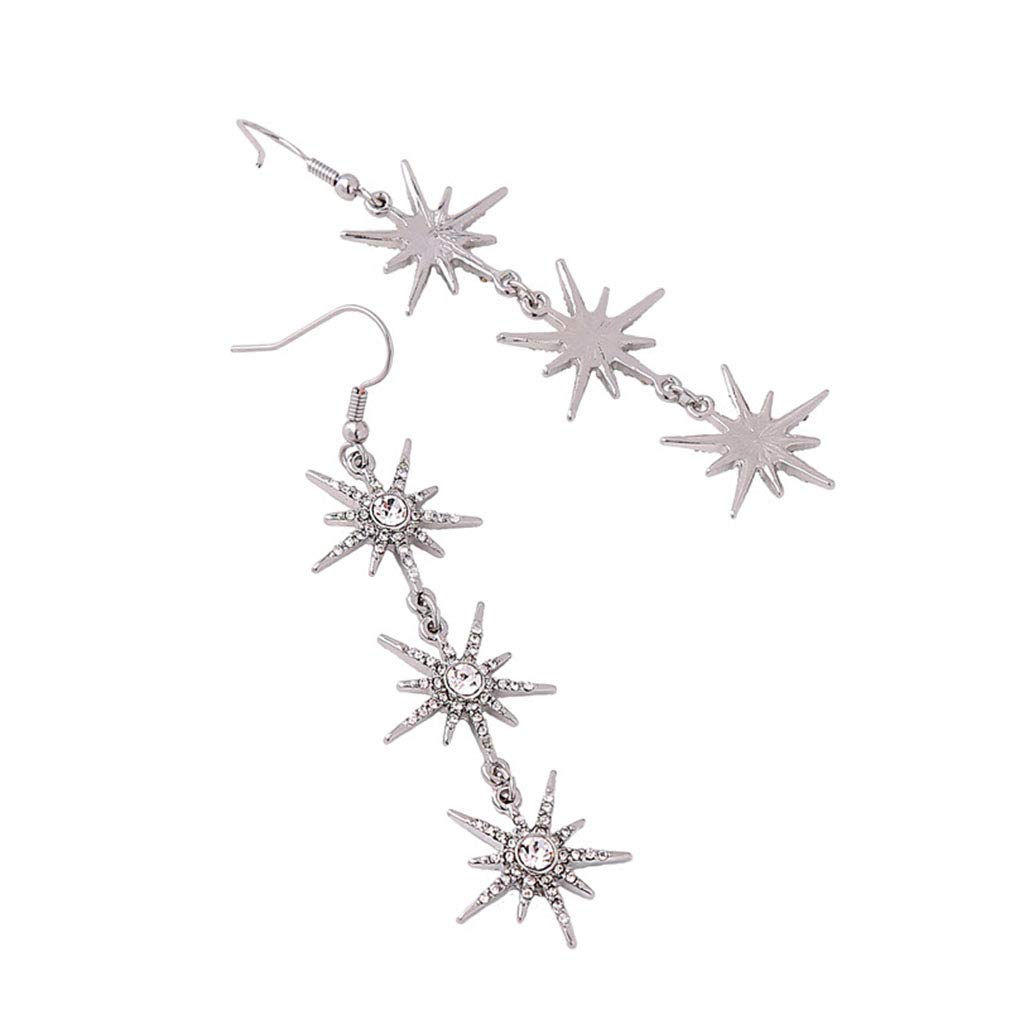 Crystal Snowflake Drop Dangle Earrings for Women - Silver Plated Winter Party Christmas Wedding Jewelry | Perfect for Holiday Gifts, Formal Events & Special Occasions