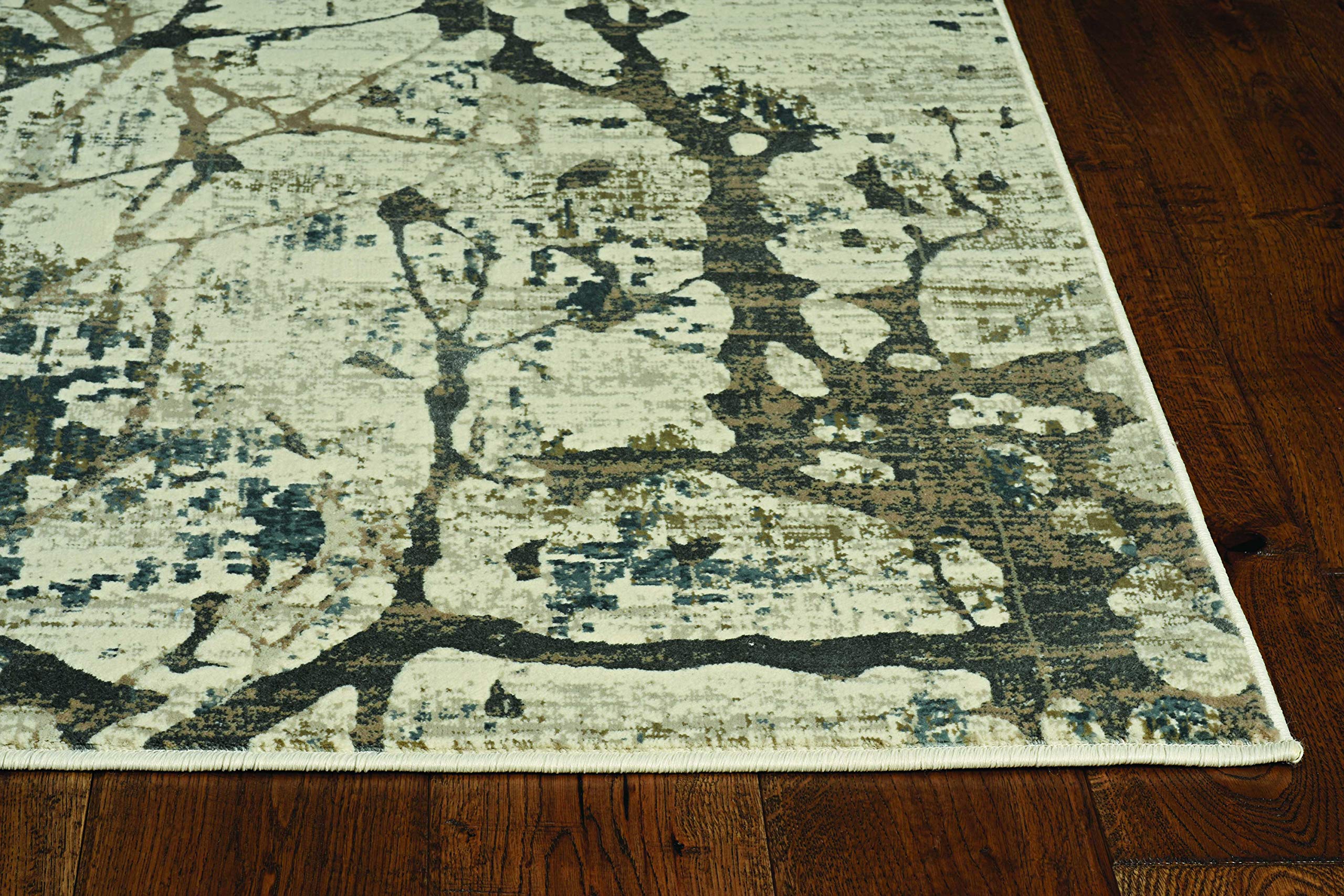 HomeRoots 8' X 11' Ivory Abstract Indoor Outdoor Area Rug - Soft Modern Boho Rug for Living Room, Bedroom, Patio & Deck Decor