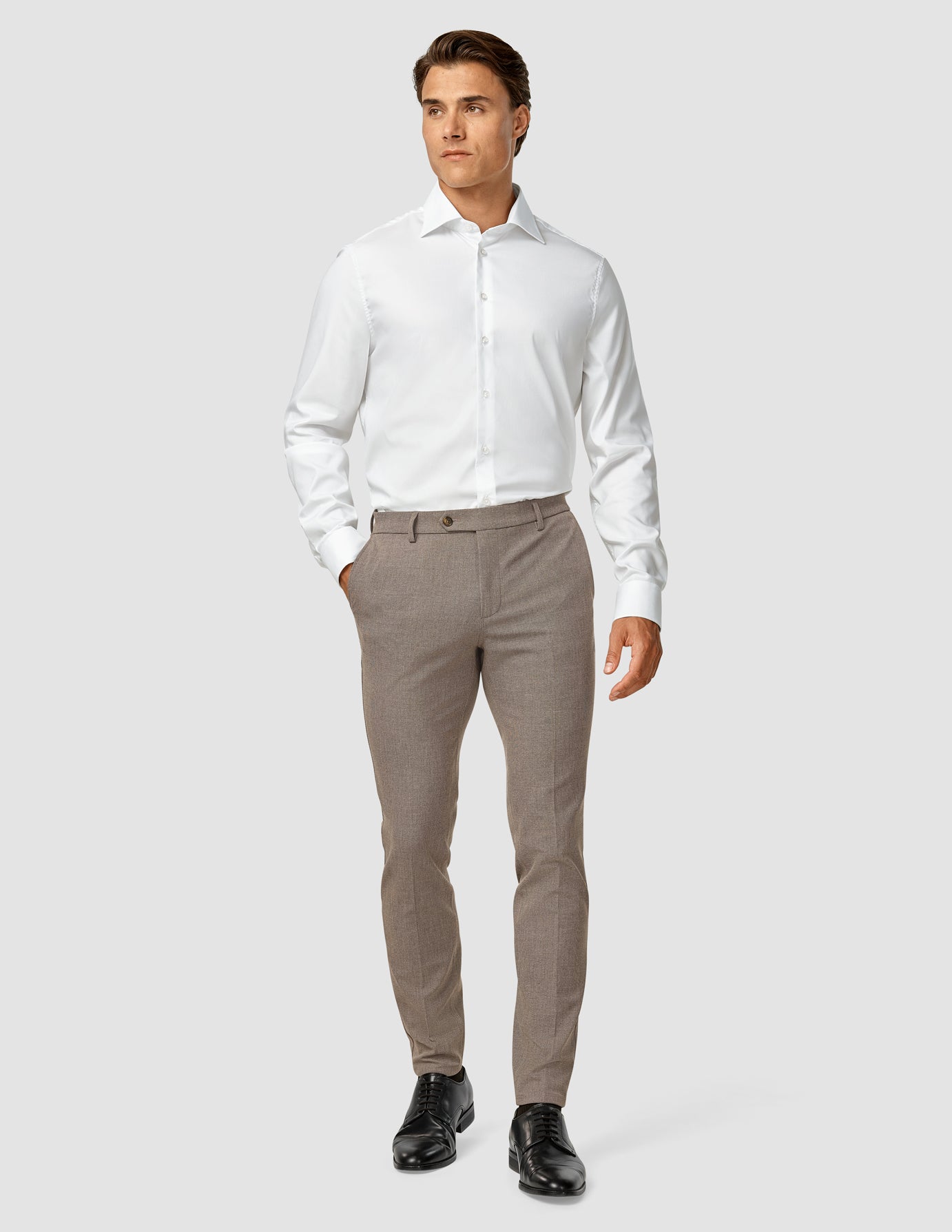 Slim Fit Essential Suit Pants in Almond Color - Perfect for Business, Office, and Formal Occasions