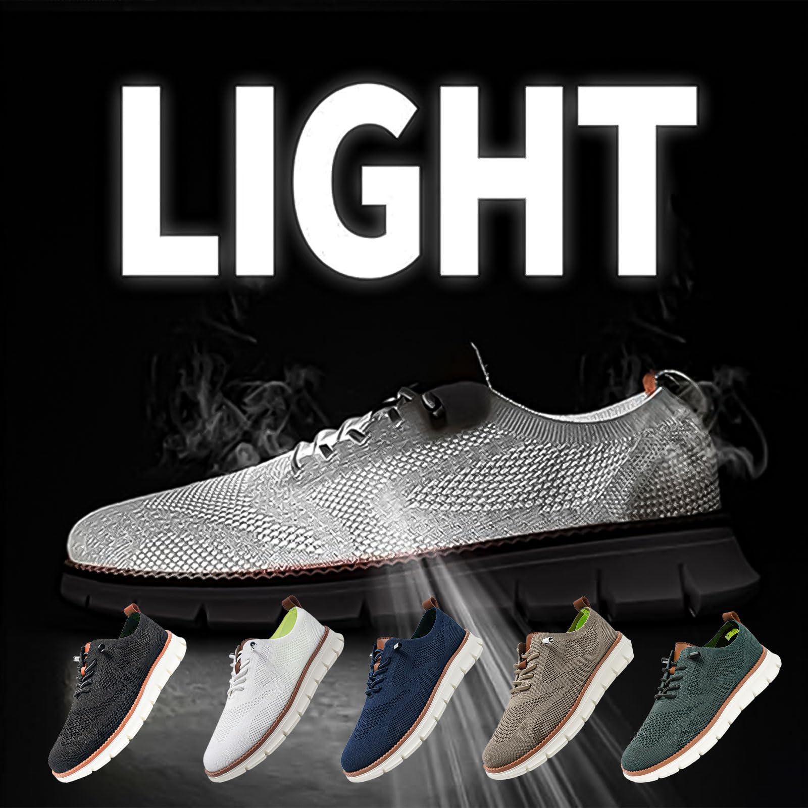 Men's Wearbreeze Shoes - Breathable Mesh Dress Shoes for Wide Feet | Comfortable Urban Walking & Office Wear
