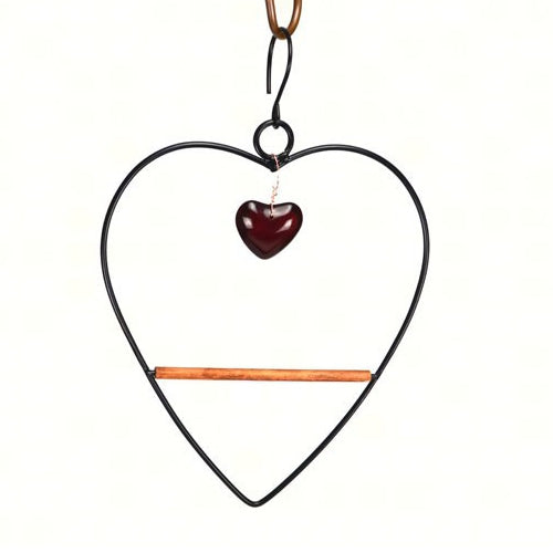 Tweet Heart Birdie Swing Black - Cute Bird Feeder for Garden, Yard & Outdoor Decor - Attract Wild Birds & Enhance Your Backyard Aesthetic