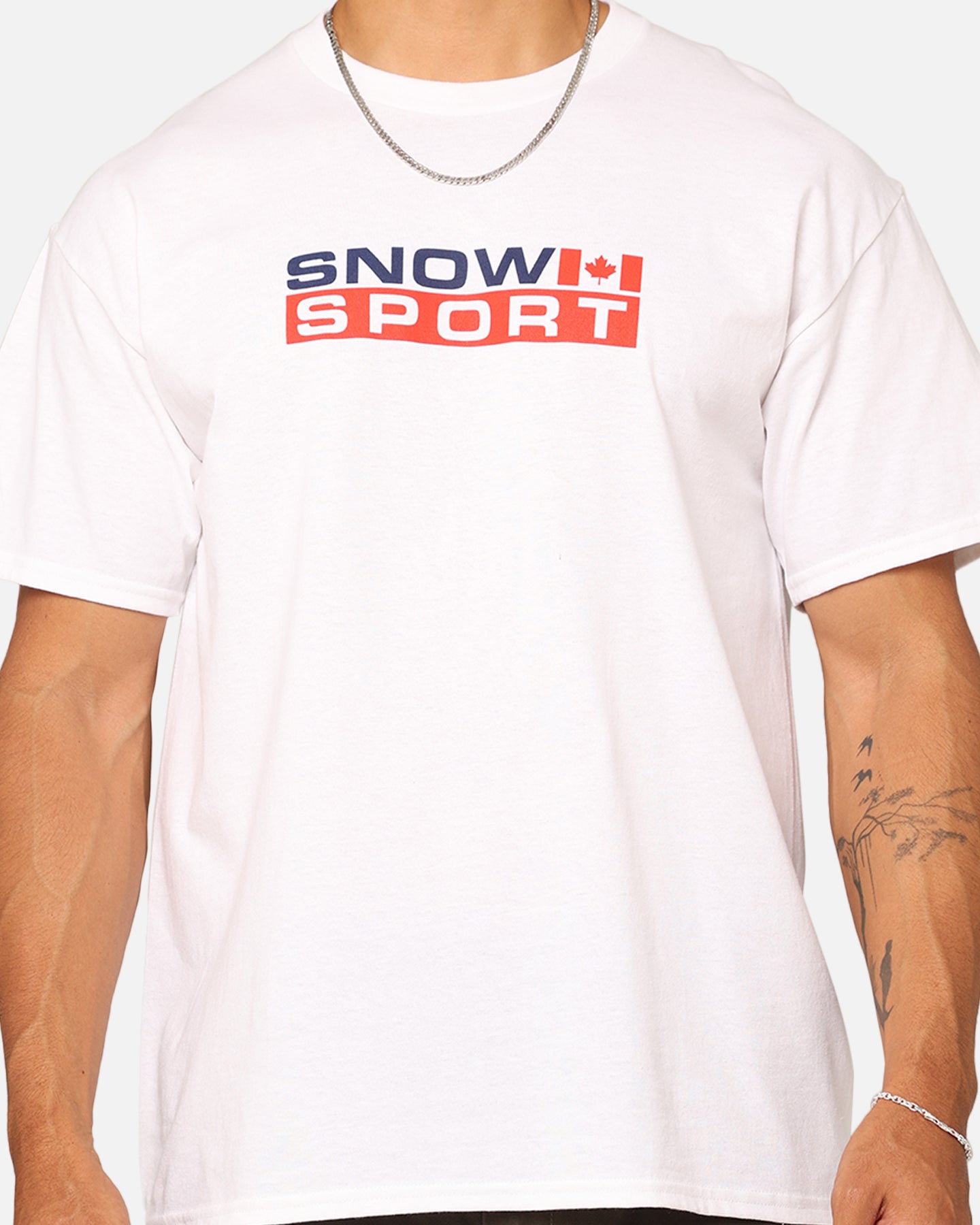 American Thrift Snow Sport T-Shirt - White - Comfortable & Stylish Winter Tee for Skiing, Snowboarding & Outdoor Activities