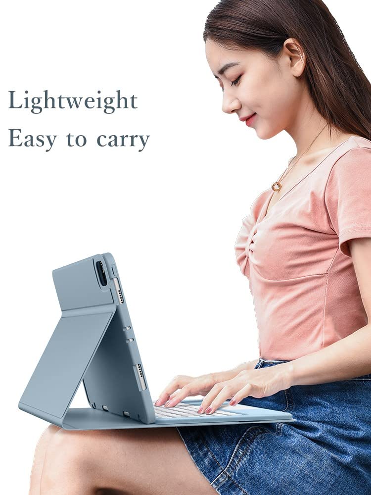 Galaxy Tab S8+/S7 FE Keyboard Case with Touchpad - Mint Green for Work & Study
