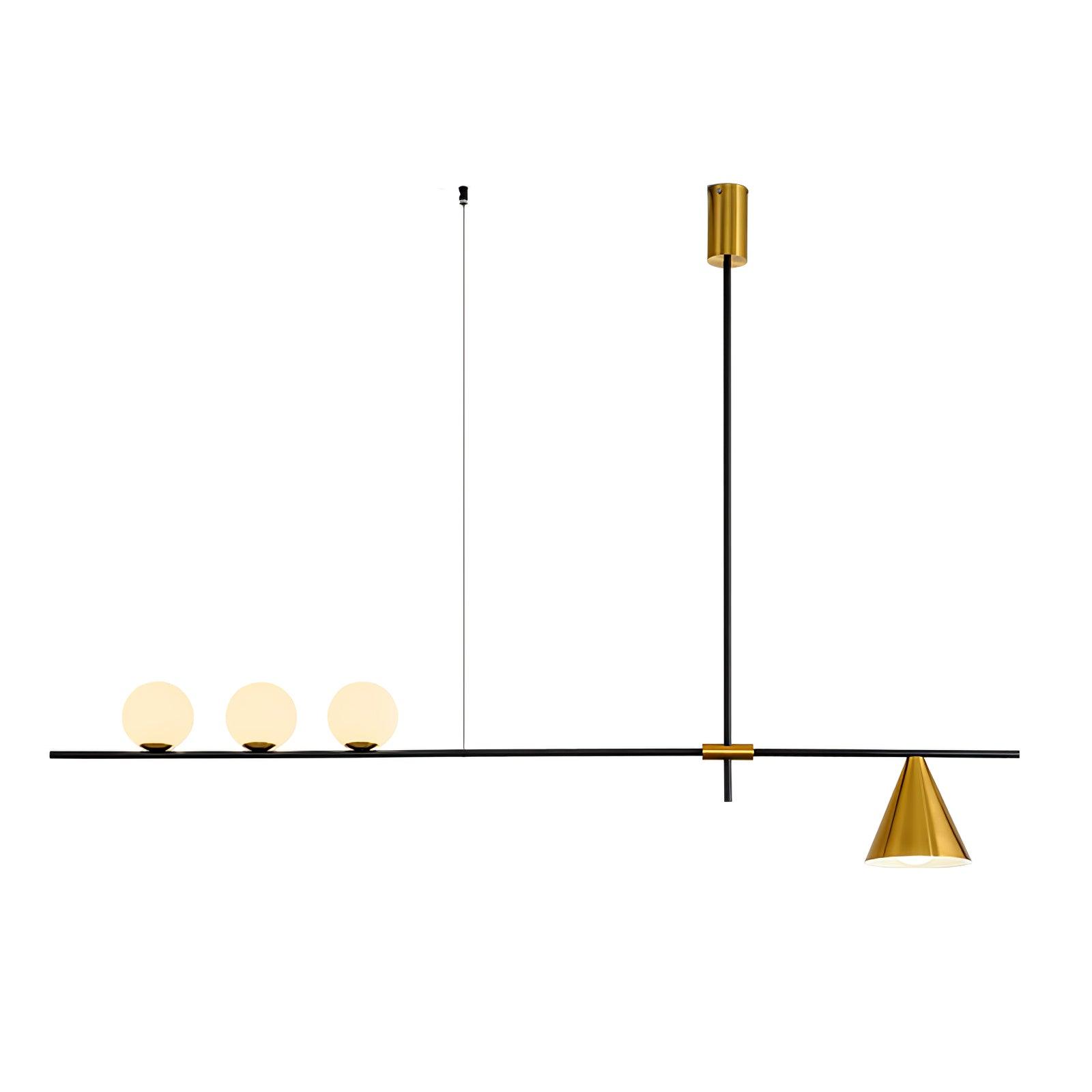 Eclipse Linear Suspension Light - Modern LED Pendant Lighting Fixture for Kitchen Island, Dining Room & Living Room | Dimmable Hanging Light with Adjustable Height