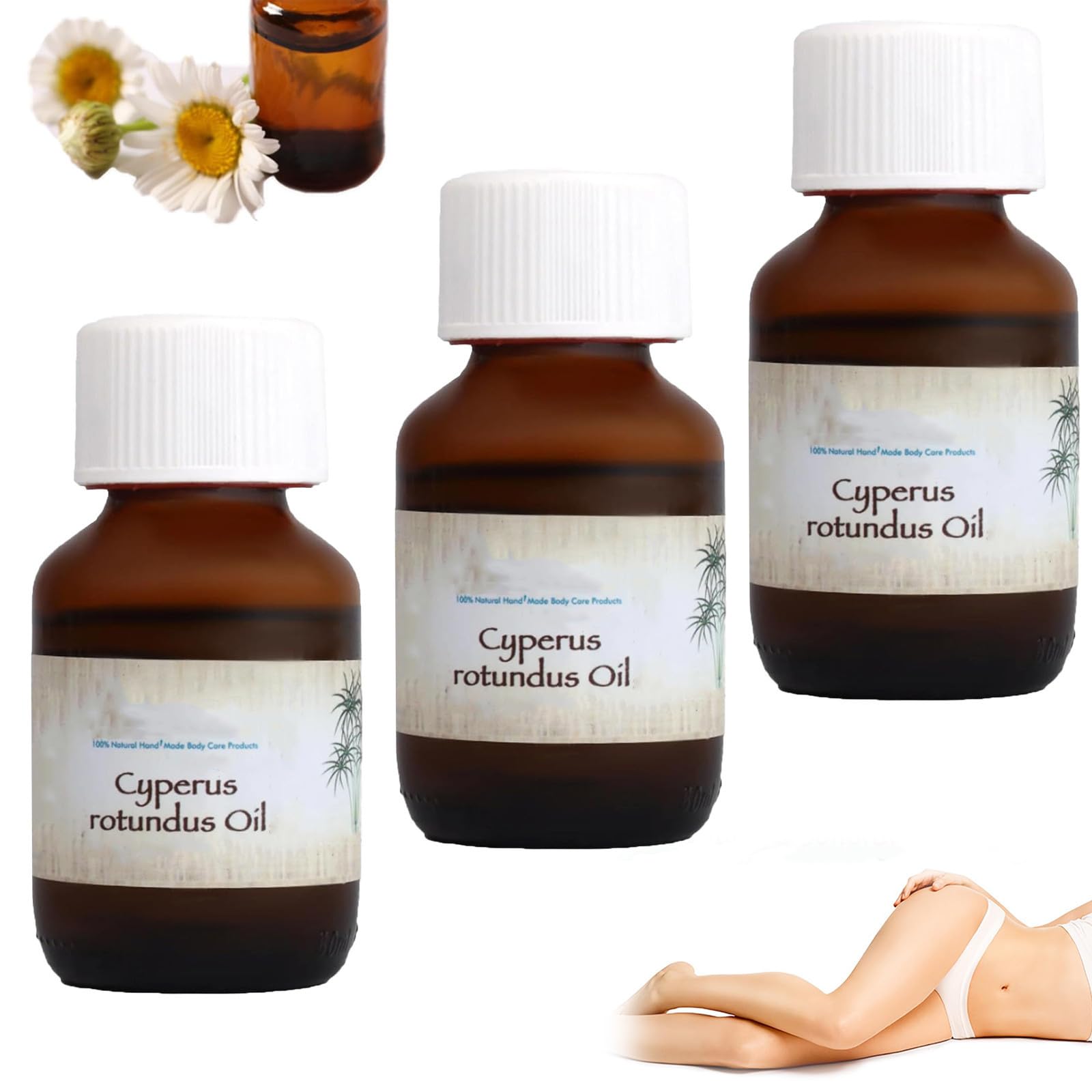 **Natural Cyperus Rotundus Oil for Hair Removal - 100% Pure & Organic - Pack of 3 - Perfect for Smooth Skin & DIY Beauty Treatments**