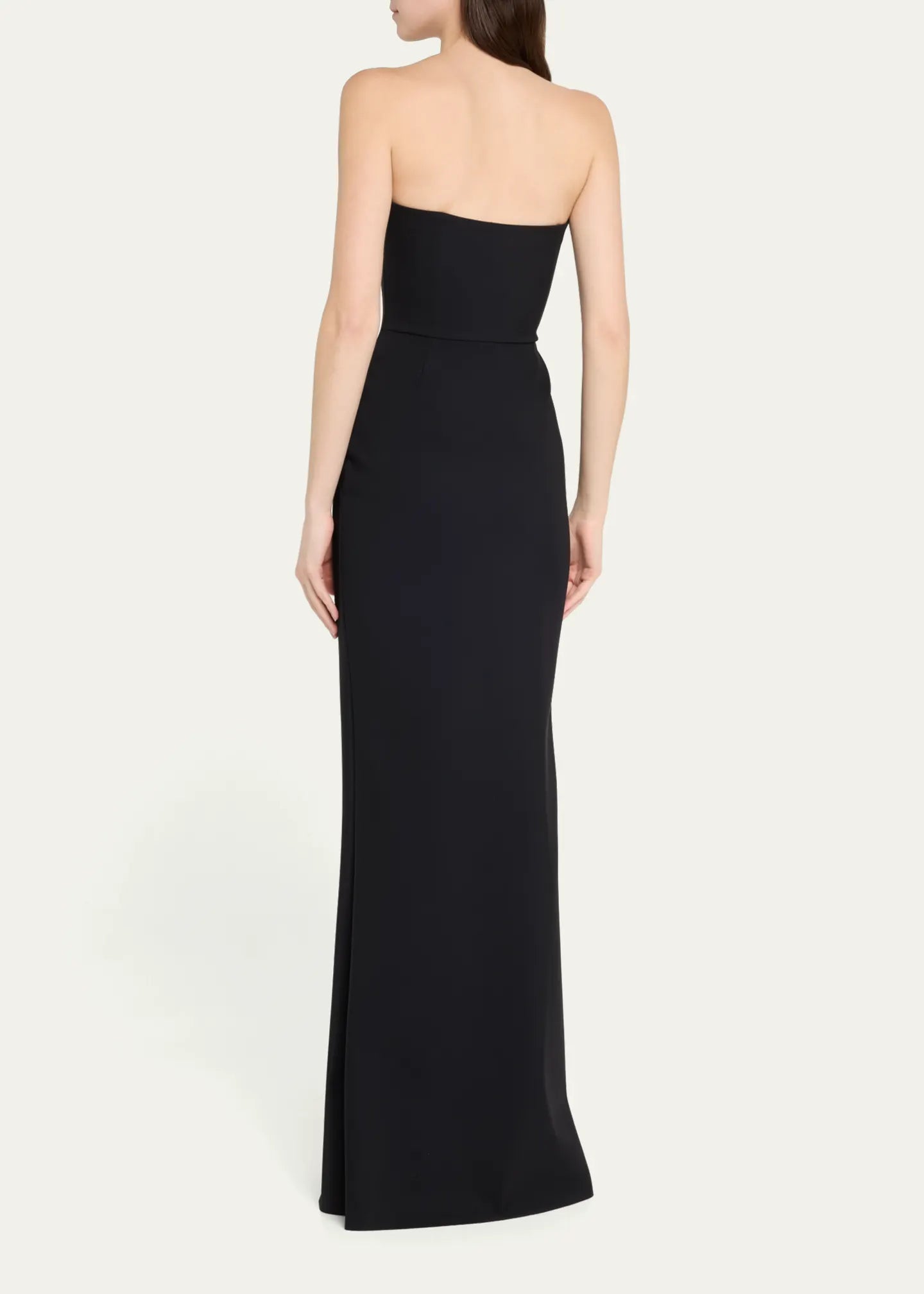 Bairei Strapless Jersey Column Gown - Elegant Black Formal Dress for Evening Gala, Wedding Guest, Prom & Special Occasions