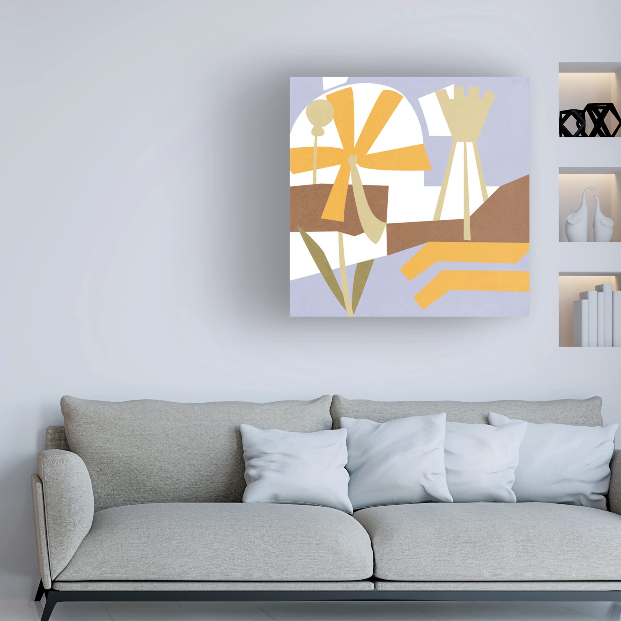Melissa Wang 'Lavenderland Pinwheel III' Canvas Wall Art Print - Modern Floral Home Decor for Living Room, Bedroom & Office