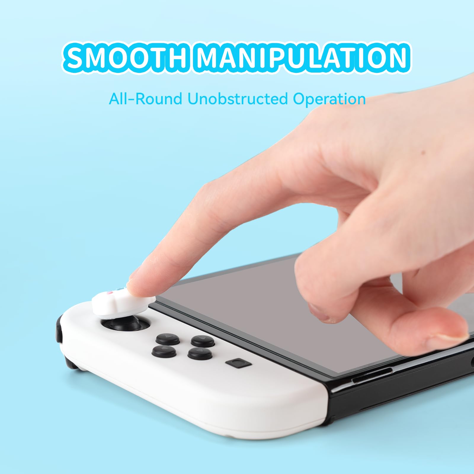 Cute Pocket Monsters Joycon Thumb Grip Caps - Soft Silicone Joystick Cover for Nintendo Switch/OLED/Lite Controller - 4PCS (Cupcakes & Cinnamon Roll Dog) - Perfect for Gaming Comfort and Controller Protection
