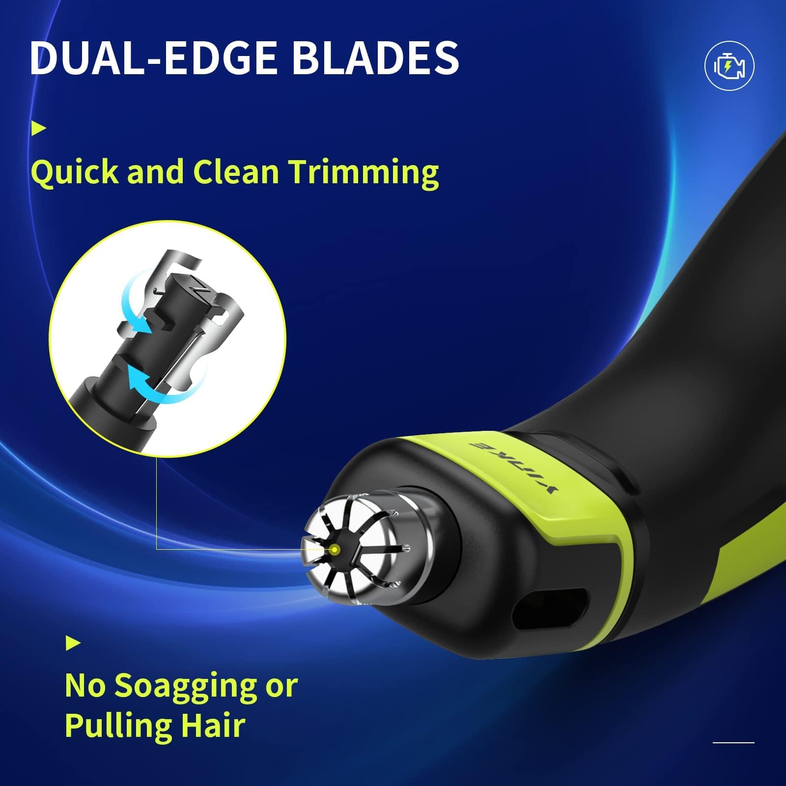 Yinke Replacement Blades for Nose Hair Trimmer - Compatible with O Blade QP2520, QP2630, O Blade 360 & OBlade Pro Razors - Waterproof Dual Blades (1-Pack) - Perfect for Travel & Personal Grooming