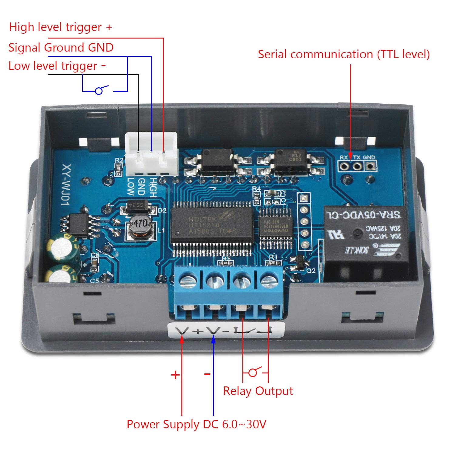 DROK Digital Timer Relay 2 Pack, DC 6-30V 12V 24V Delay Switch Module with LCD Display (0.01s-9999min, 50mA) - AC 220V Power On/Off Controller for Industrial Automation, Home Appliances & DIY Electronics Projects