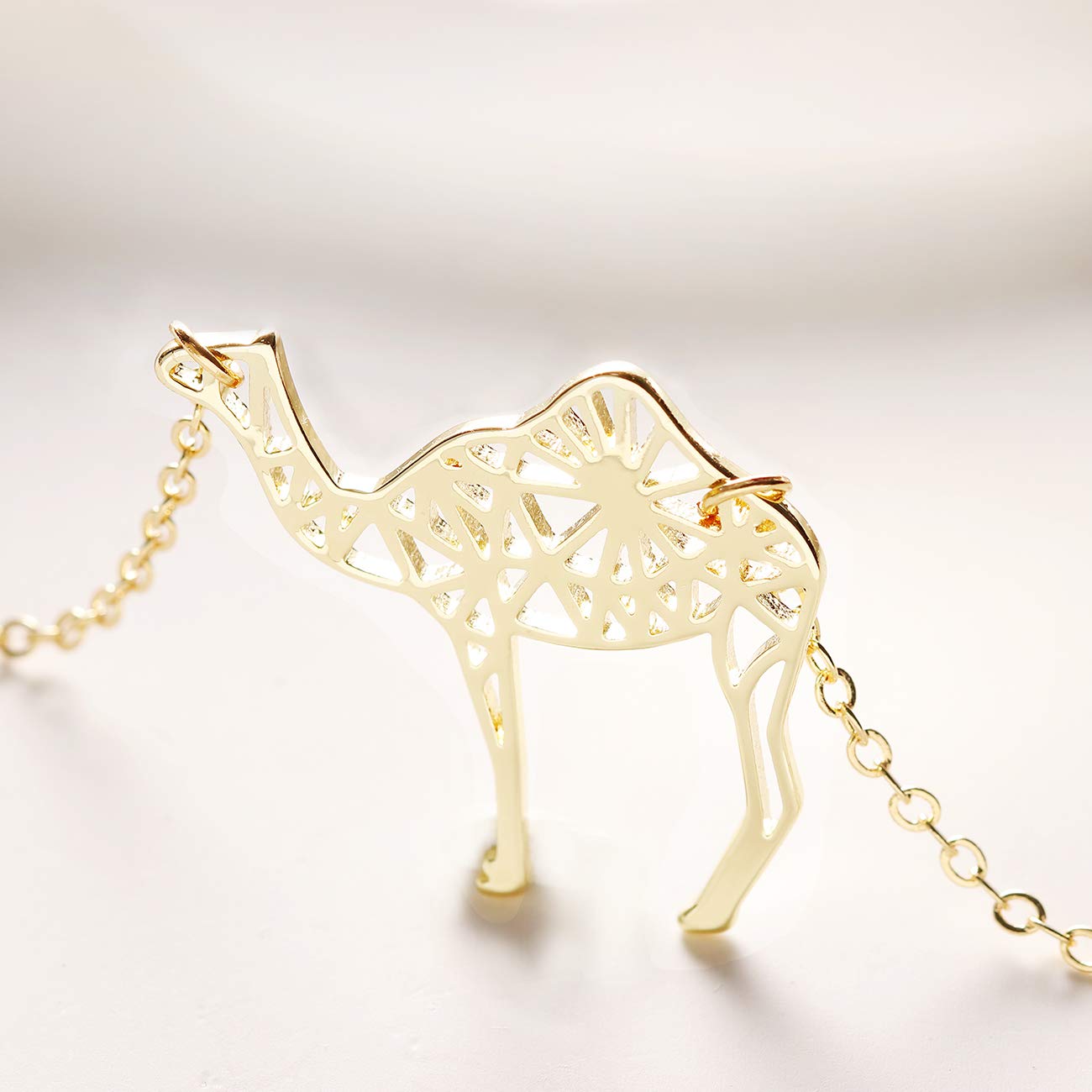 NOUMANDA Origami Camel Necklace - Elegant Hollow Animal Pendant Jewelry for Women | Perfect Gift for Fashion Lovers, Birthday & Anniversary