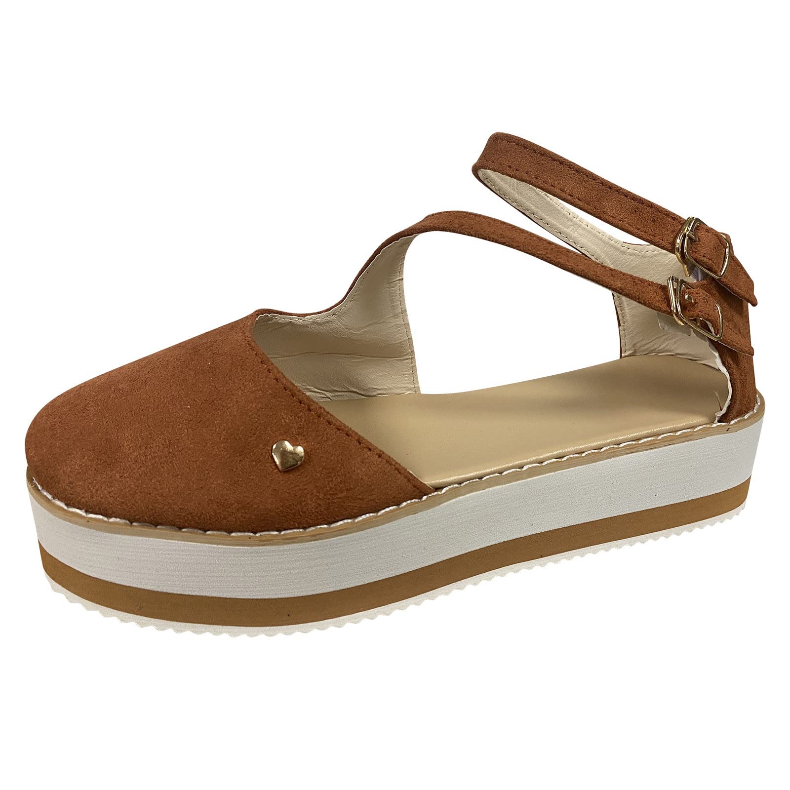 Stylish Solid Platform Buckle Flock Women's Casual Wedge Sandals - Black | Perfect for Summer Outings, Beach Trips & Everyday Wear