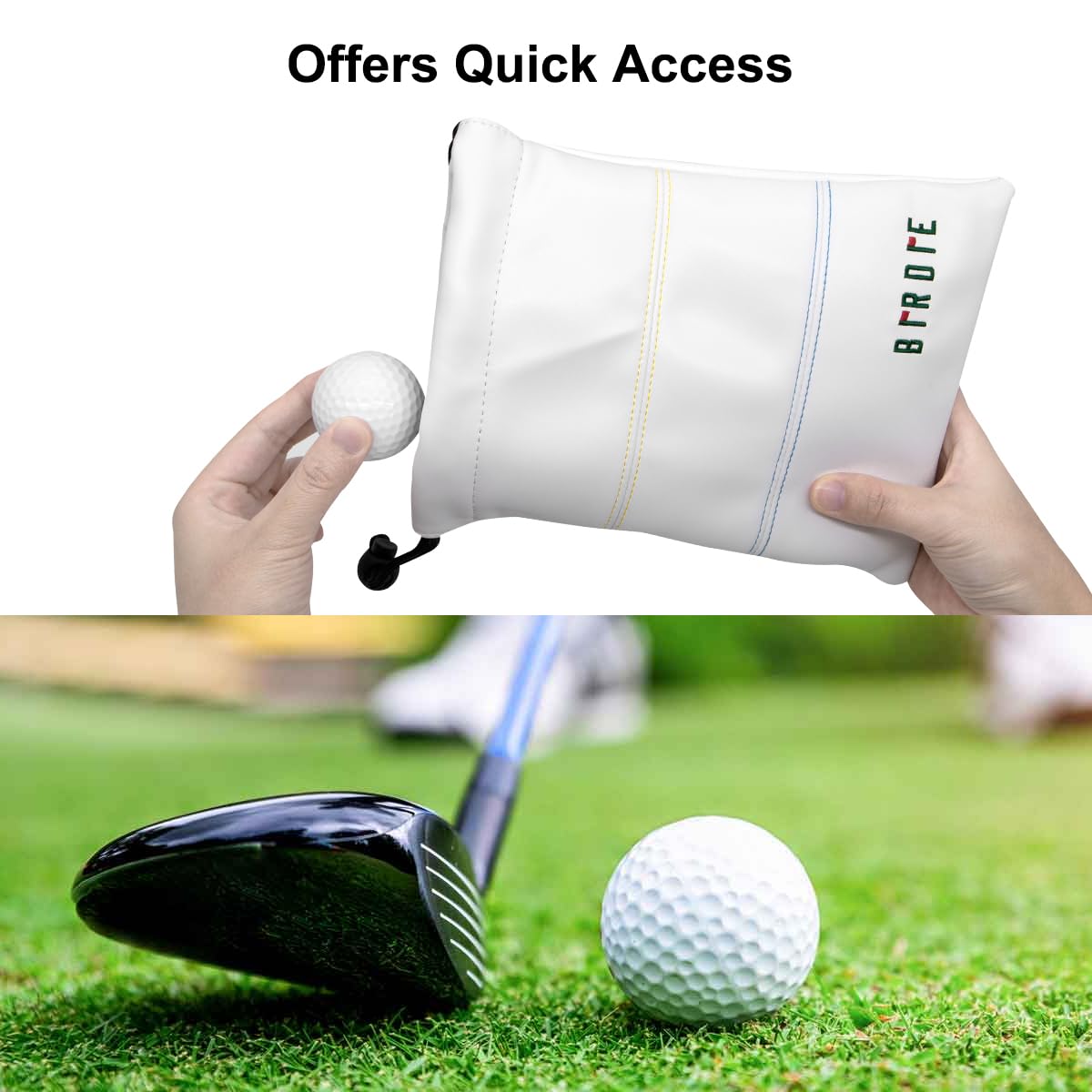 Premium Leather Golf Tee Pouch with Drawstring Closure - Durable Golf Accessories for Valuables & Essentials - Perfect for Golf Bags, Travel & On-Course Storage