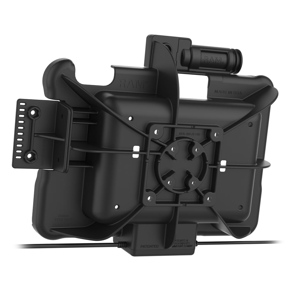GDS® Key Locking Power Dock with Dual USB Ports for Zebra ET5x 10.1 Series Barcode Scanner - Secure Charging Station for Retail, Warehouse & Logistics (RAM HOL ZE11PD2KLU) | Perfect for Inventory Management & Mobile Workstations