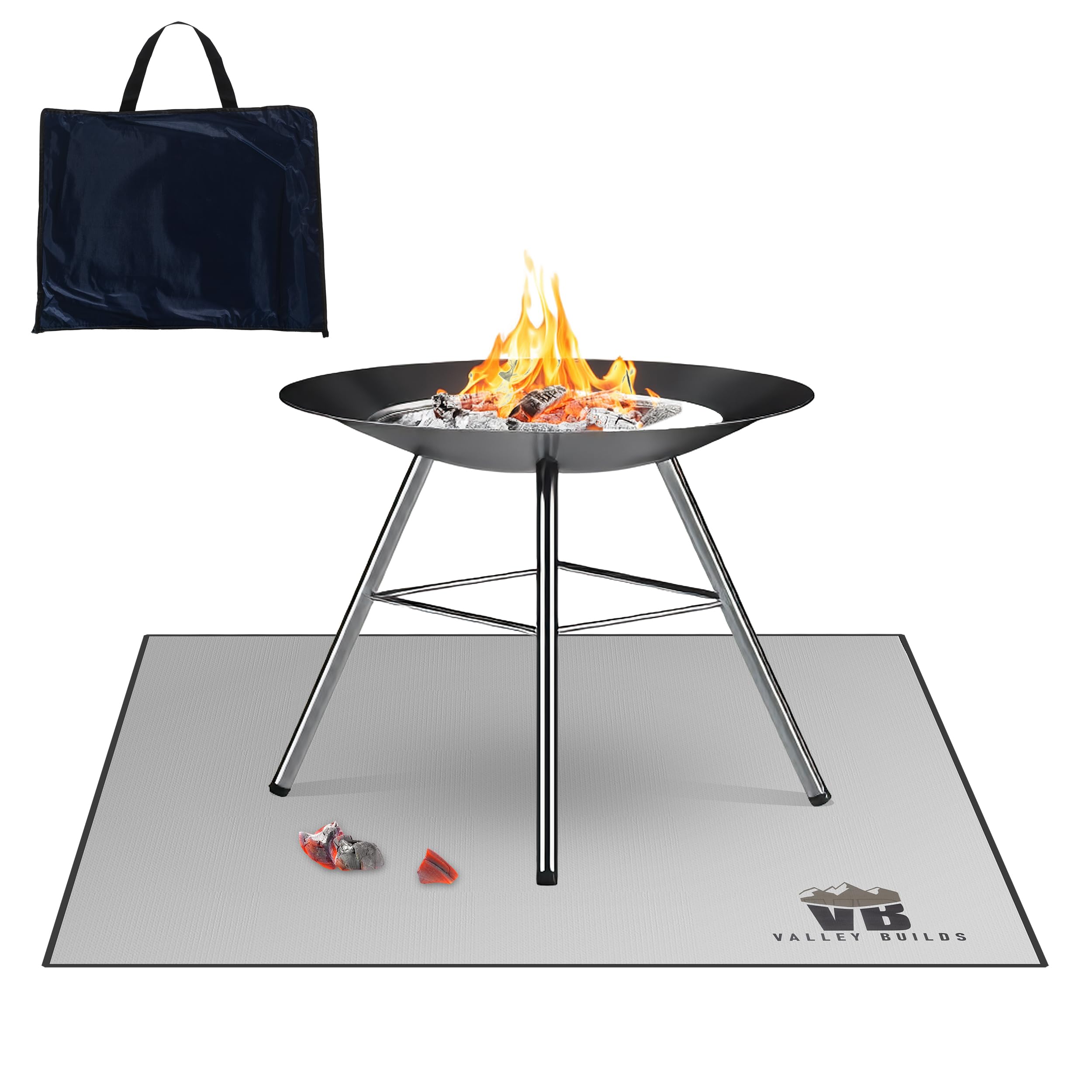 40x40 Inch Fire Pit Mat for Outdoor Use - Heat Resistant & Durable Protection for Patio, Lawn, Deck, Backyard & Camping - Perfect for BBQs, Bonfires & Outdoor Gatherings