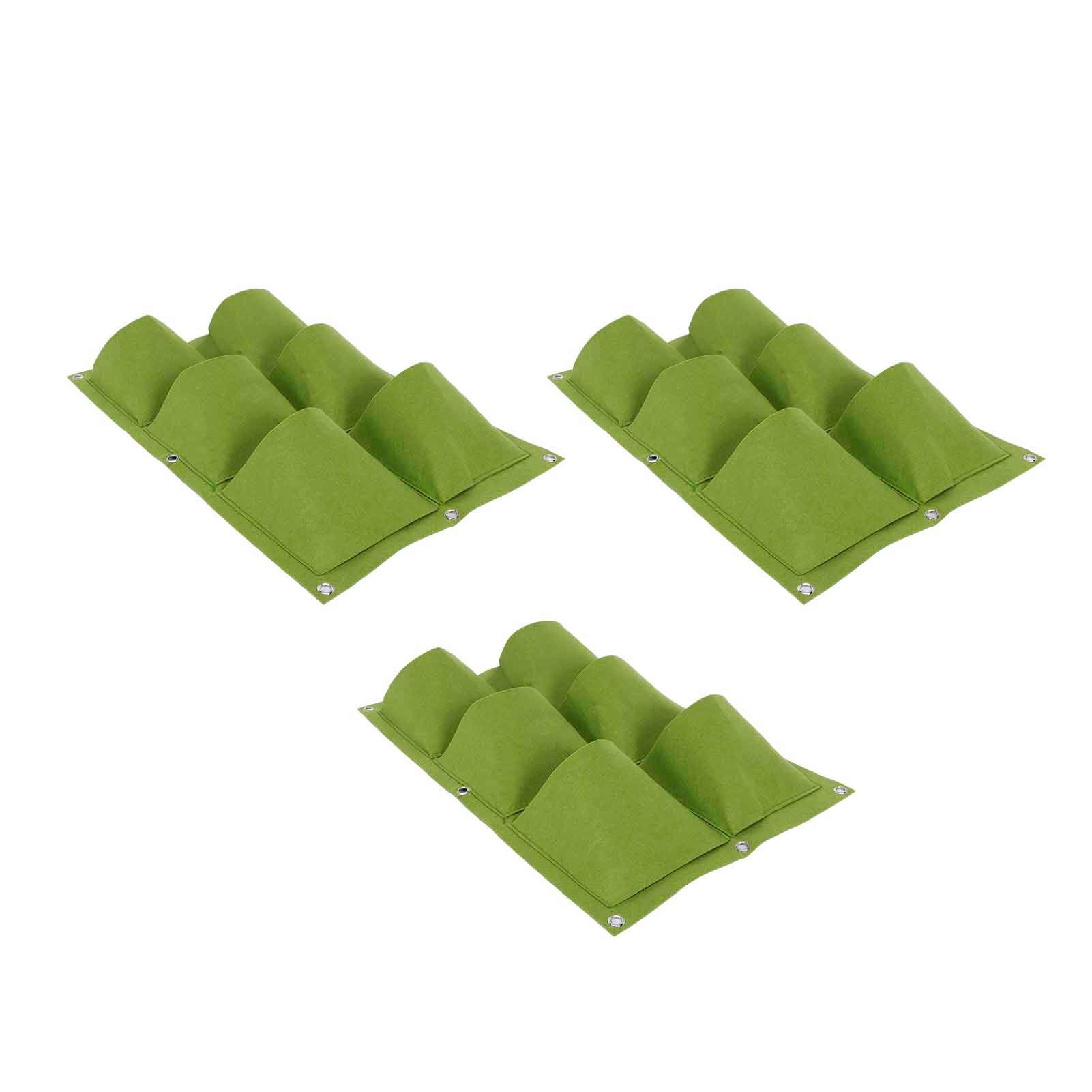 3Pcs Wall Hanging Plant Bags with 6 Pockets - Vertical Wall Planter for Indoor/Outdoor Gardening, Flower Container & Storage - Perfect for Balcony, Patio, Kitchen Herb Garden & Small Space Greening
