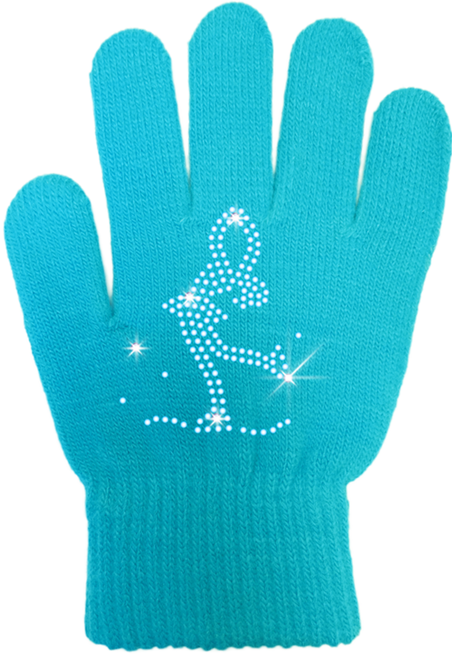Chloe Noel Skate Gloves with Mini Layback Crystals - Women's Fashion Gloves for Skating, Winter, and Party Wear - Perfect for Ice Skating, Roller Skating, and Festive Occasions