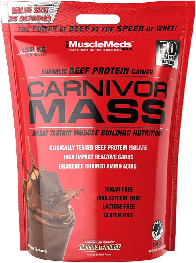 MuscleMass CARNIVOR MASS Weight Gainer Protein Powder - High Calorie Mass Builder for Muscle Growth & Recovery, Perfect for Bodybuilding, Fitness & Post-Workout Nutrition