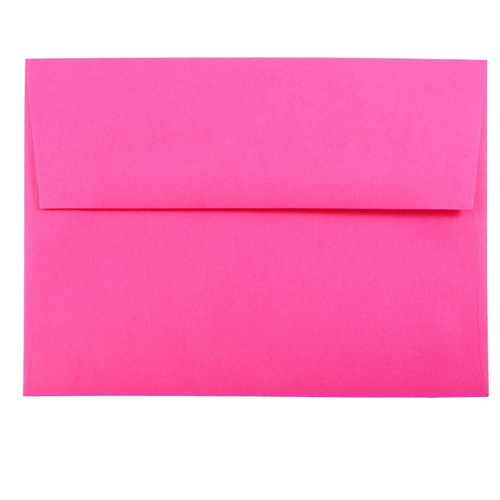 JAM PAPER A7 Fuchsia Invitation Envelopes - 50 Pack for Weddings & Events