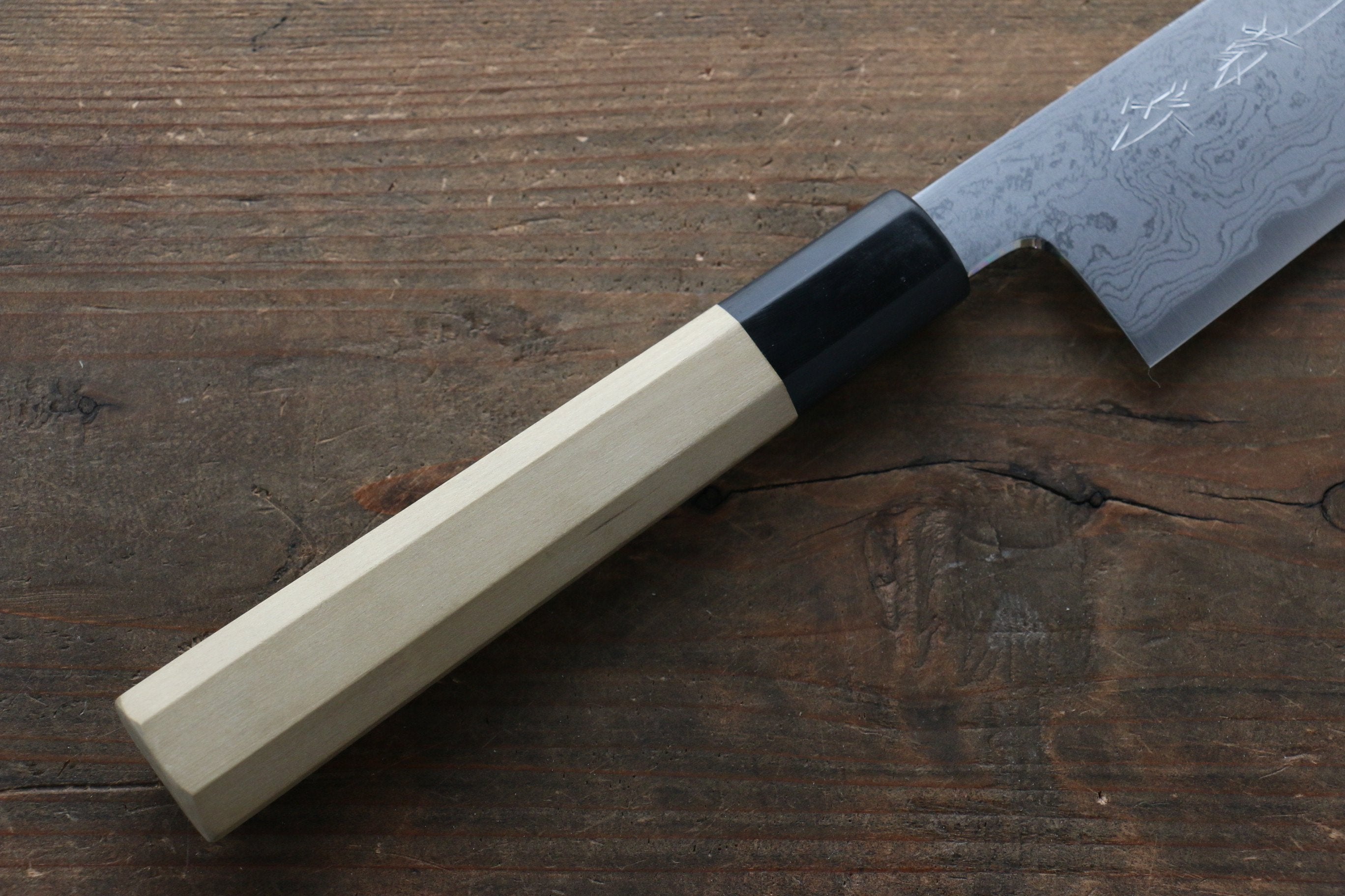 Premium Kikumori Blue Steel No.1 Damascus Sujihiki Knife 270mm - Japanese Chef Knife with Magnolia Wood Handle - Perfect for Slicing Sashimi, Meat & Sushi Preparation