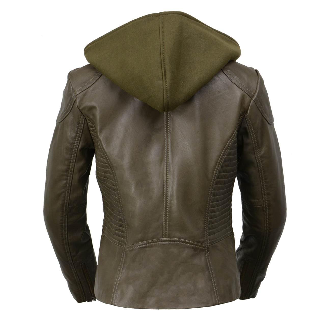 Milwaukee Leather SFL2815 Women's Black Motorcycle Jacket - Hooded Asymmetrical Zipper Biker Jacket for Riding & Fashion | Perfect for Motorcycle Enthusiasts & Urban Street Style