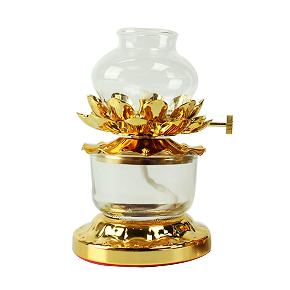 KESYOO Buddha Lamp - Windproof Butter Lamp with Lotus Design, Ghee Candle Holder for Meditation, Yoga & Home Decor - Perfect for Buddhist Altars, Room & Desktop Decoration