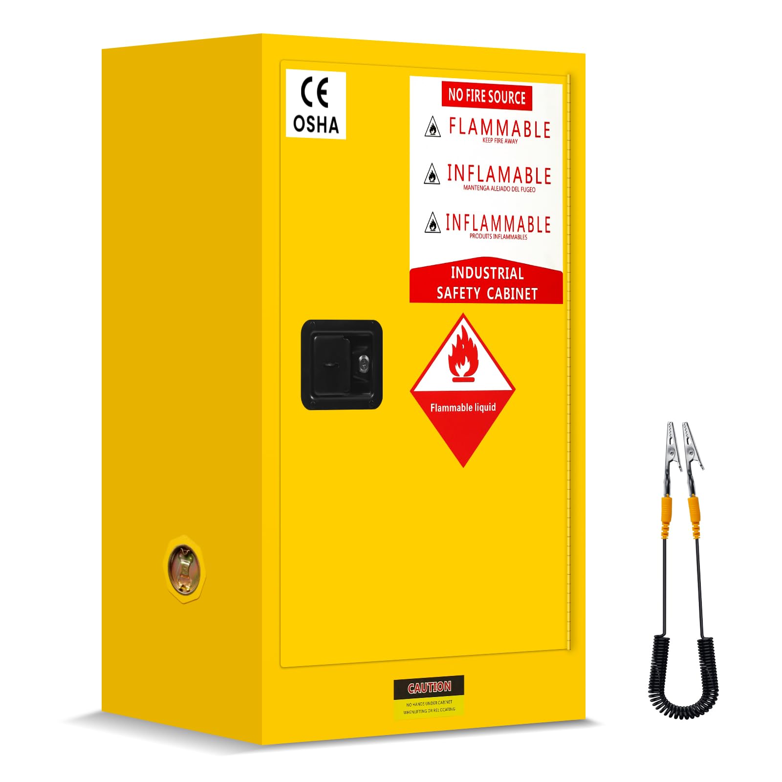 Flammable Storage Cabinet 24 Gallon - OSHA Compliant Safety Cabinet for Flammable Liquids & Chemicals with Adjustable Shelf & Self-Closing Door - Perfect for Workshop, Garage & Laboratory Chemical Storage