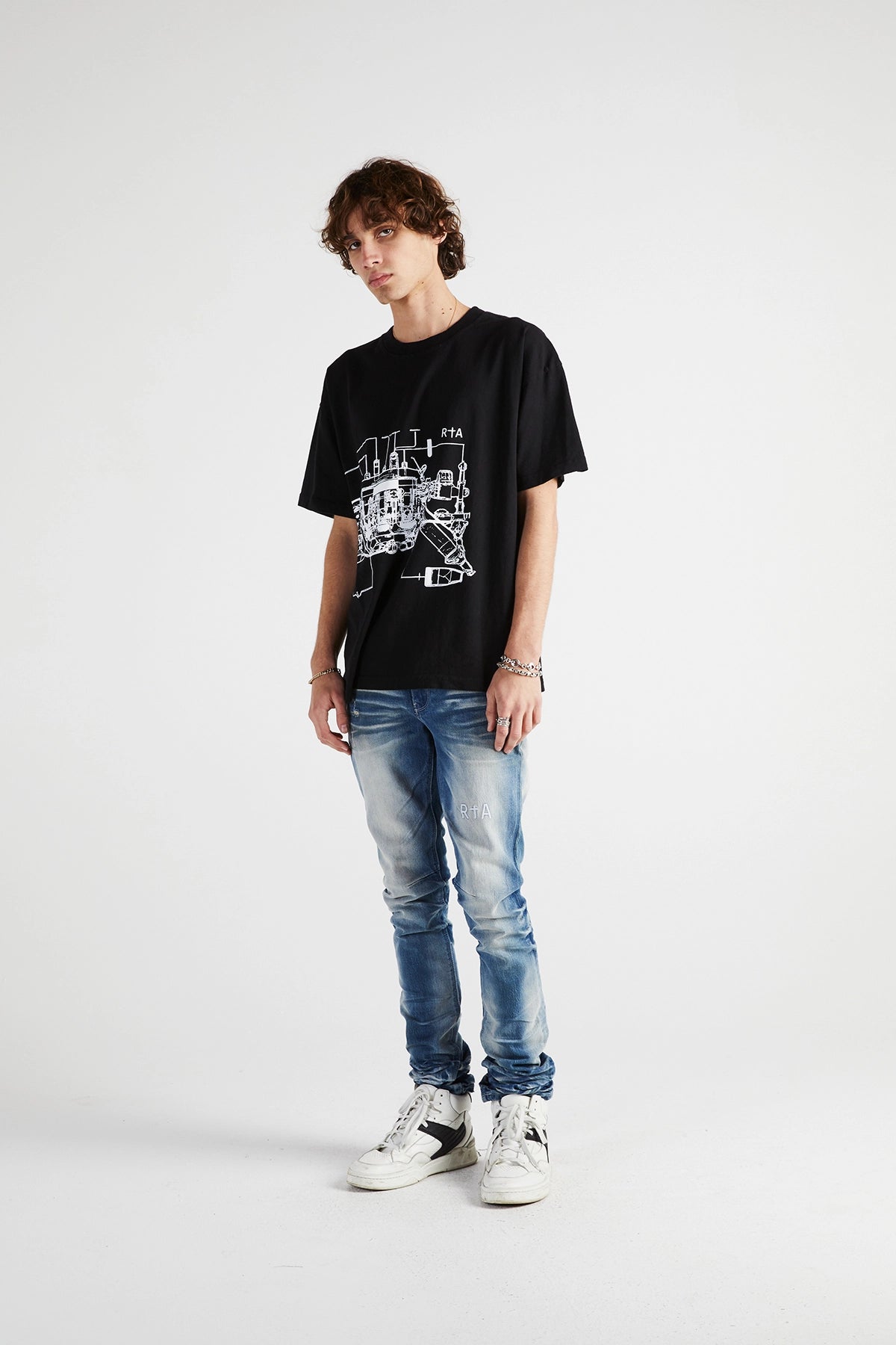 Colt Tee - Black Motorcycle Diagram Graphic T-Shirt for Men | Casual Streetwear & Biker Style Outfits