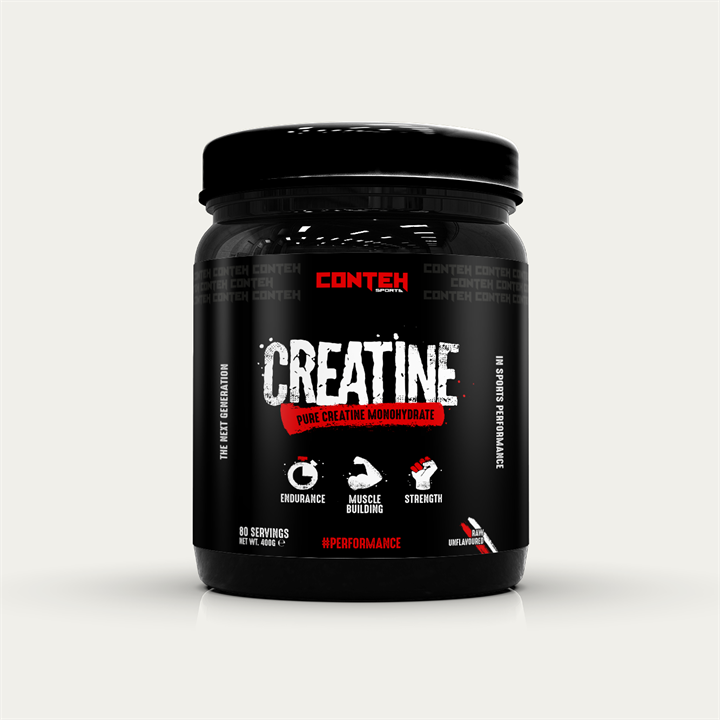 Conteh Sports Creatine Monohydrate Powder 400g - Unflavored Pure Supplement for Muscle Growth & Recovery | Pre-Workout & Post-Workout Use