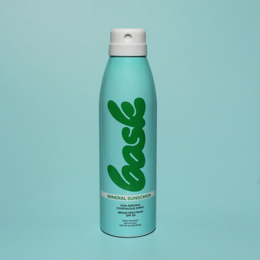 Bask Mineral Spray SPF 30 Sunscreen - 5.5 Oz Broad Spectrum UVA/UVB Protection, Water Resistant, Reef Safe - Perfect for Beach, Pool & Outdoor Activities