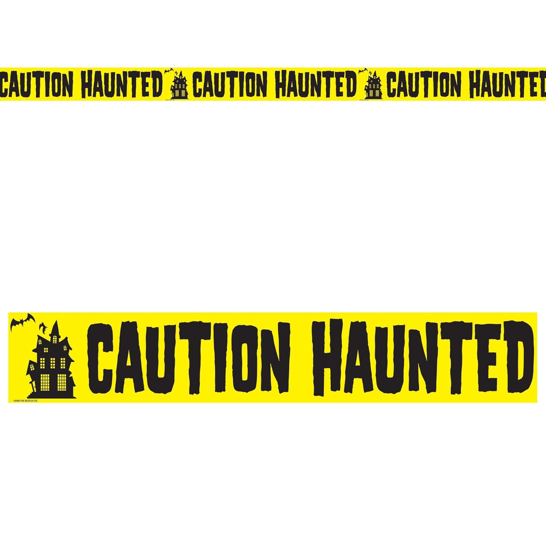 12 Pack Beistle Halloween Caution Haunted Party Tape - 20 ft Roll for Spooky Decorations, Crime Scene Marking & Haunted House Setup