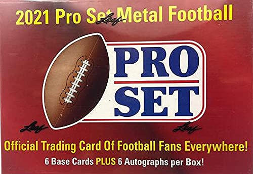 2021 Leaf Pro Set Metal Football Trading Cards Box - 12 Cards per Box (Includes 6 Autograph Cards) | Perfect for Collectors, Investors & Fantasy Football Fans