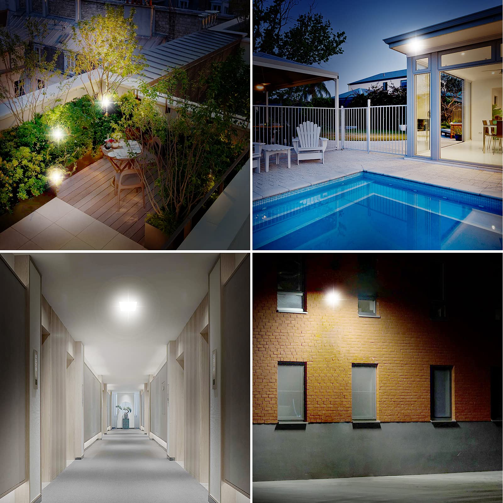 50W LED Flood Lights - 5000LM Super Bright Outdoor Security Lights, IP66 Waterproof, 5000K Daylight White - Perfect for Front Door, Yard, Garden, Garage, Playground, and Commercial Areas