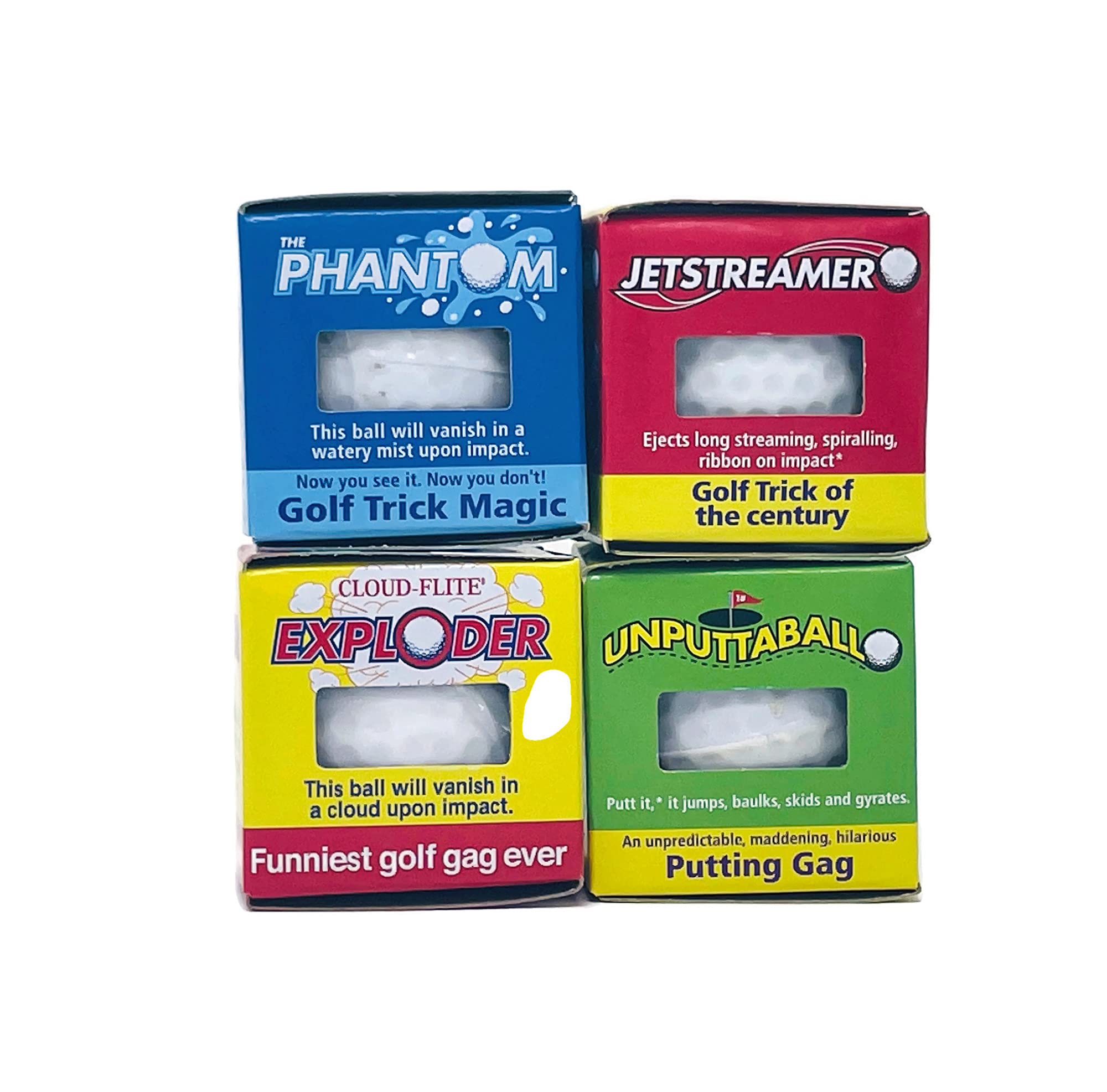 8 Pack Trick Golf Balls - Exploding, Mist, Wobble & Streamer Joke Golf Balls for Pranks, Gag Gifts & Outdoor Fun - Perfect for Parties, Golf Courses & Practical Jokes