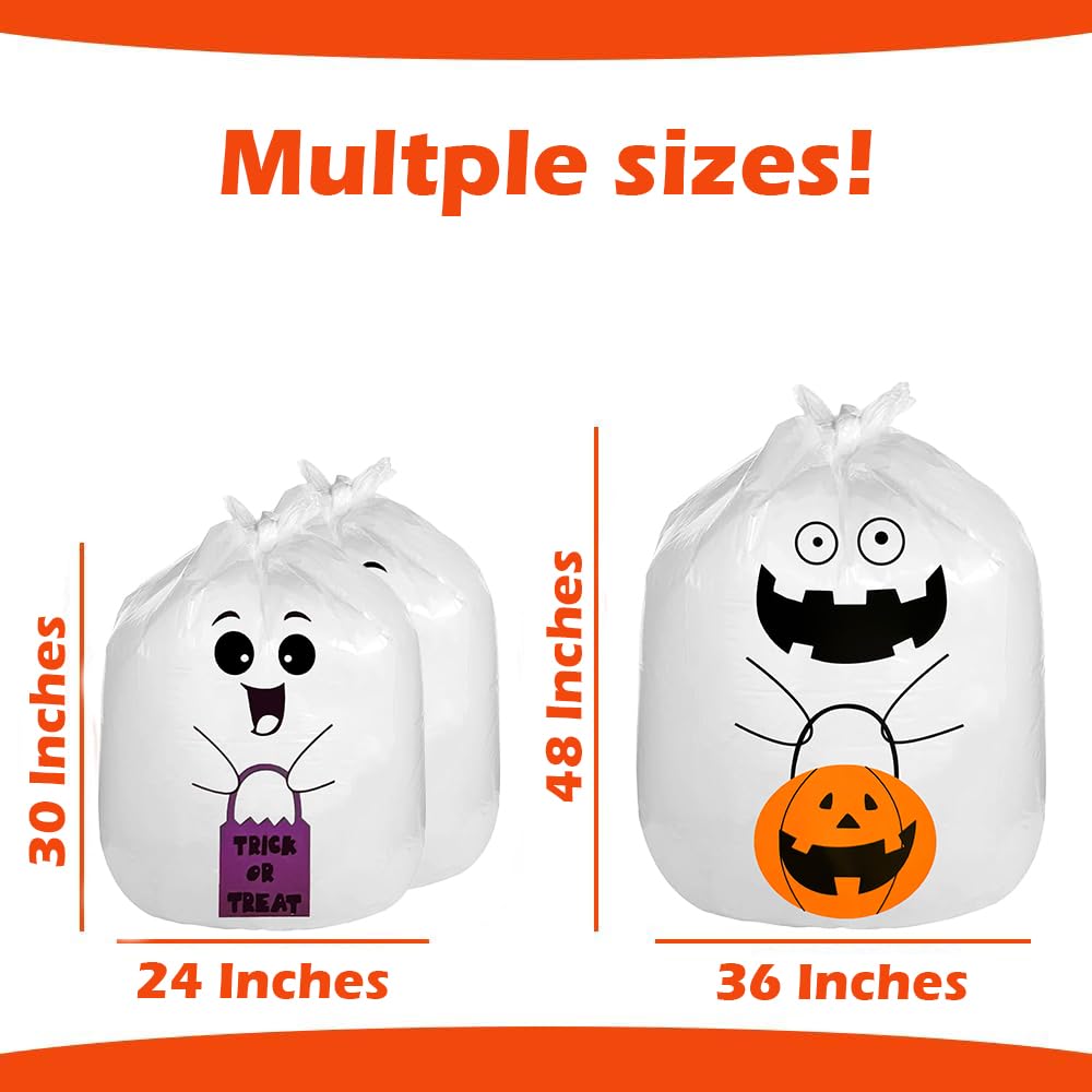 Halloween Giant Lawn Bags Set of 4 - Pumpkin & Ghost for Outdoor Decor