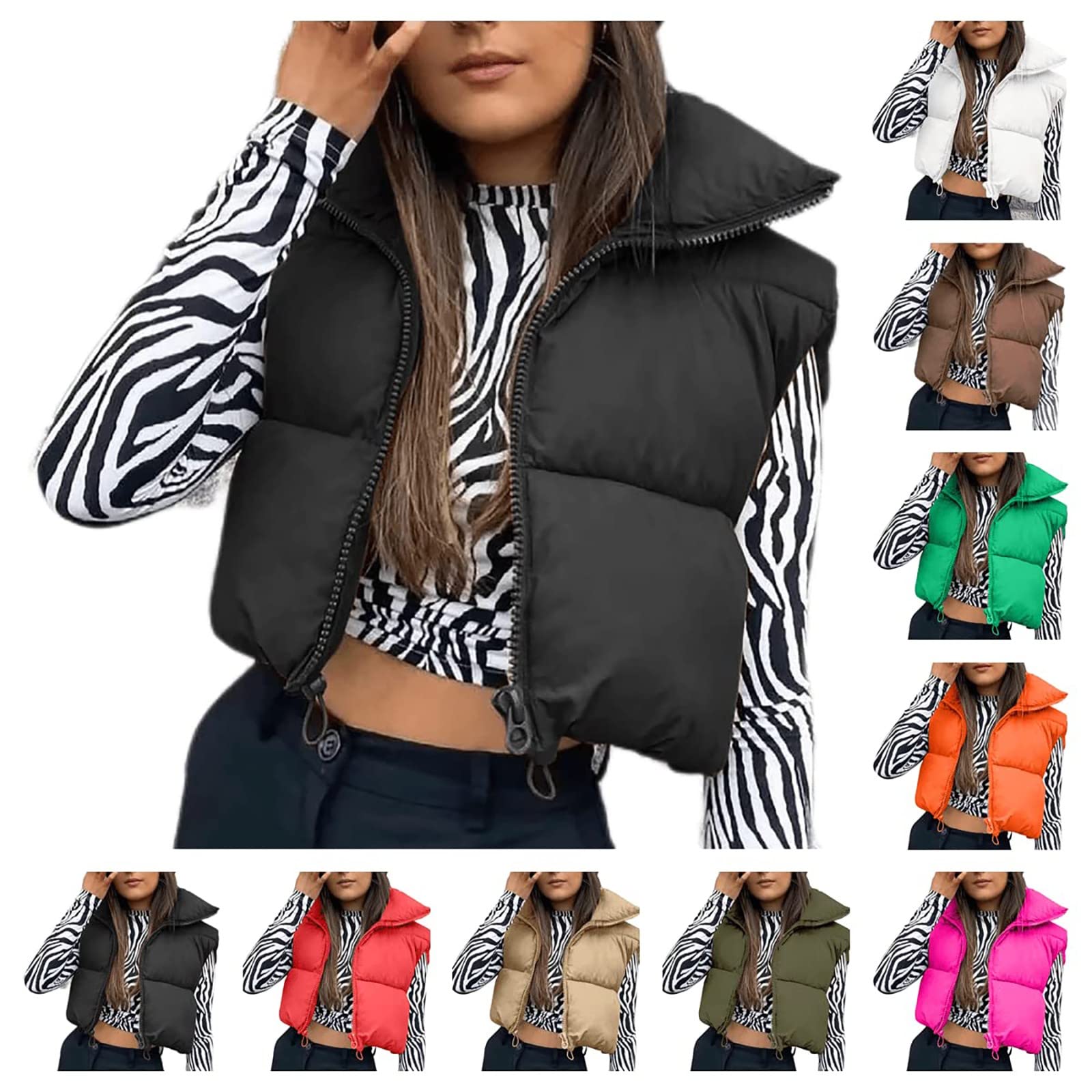 Women's Lightweight Winter Puffer Vest - Stand Collar Sleeveless Down Jacket for Warmth | Black Friday Clearance Sale | Perfect for Outdoor Activities & Layering in Cold Weather
