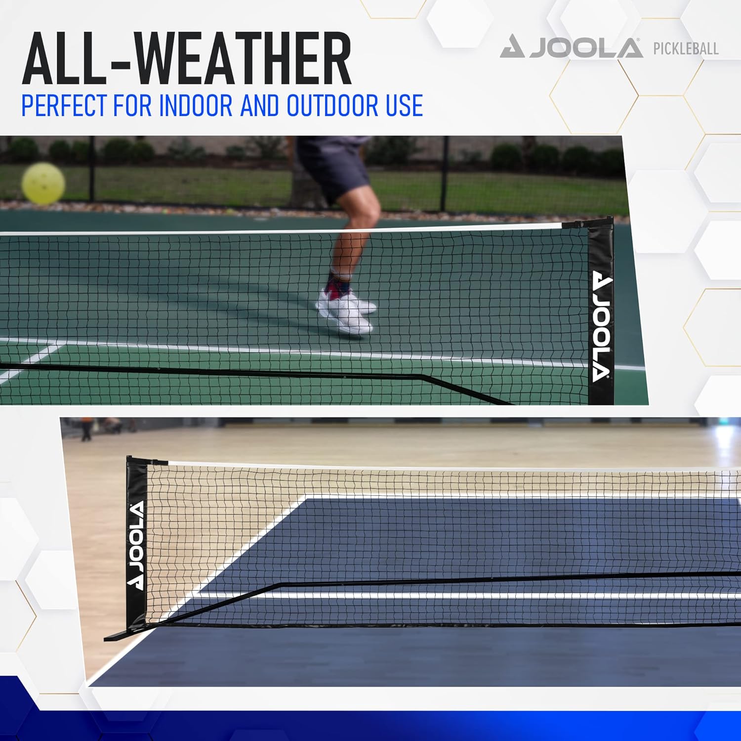 JOOLA Elemental Pickleball Net - Portable & Regulation Size for Outdoor & Indoor Play - Perfect for Backyard, Court & Tournament Use